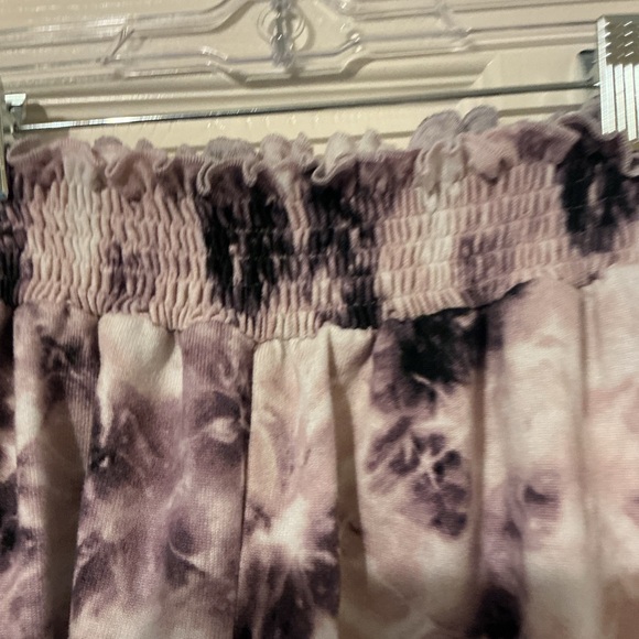 Y2K Cozy Tie Dye Lounge Set Cropped Hoodie & Shorts Soft Girl Womens Medium PJ - Picture 7 of 10